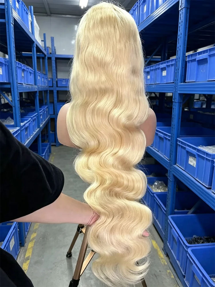 613 Blonde Body Wave Lace Front Wig - 36 40 дюймов, оттенок 613 «Медовый