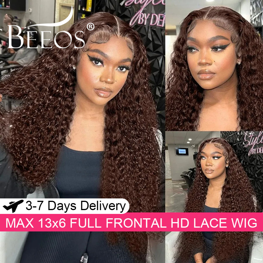 Human Hair Wigs - Ультраоблегающие темно-коричневые парики 13x6 с HD-прозрачным