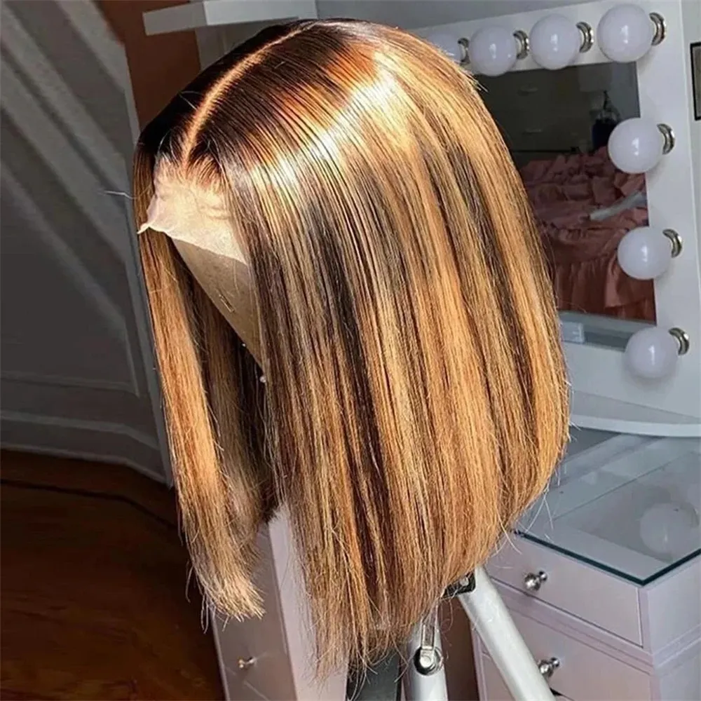 Glueless Wear And Go Human Hair Wig - Парик-каре из натуральных волос цвета медового