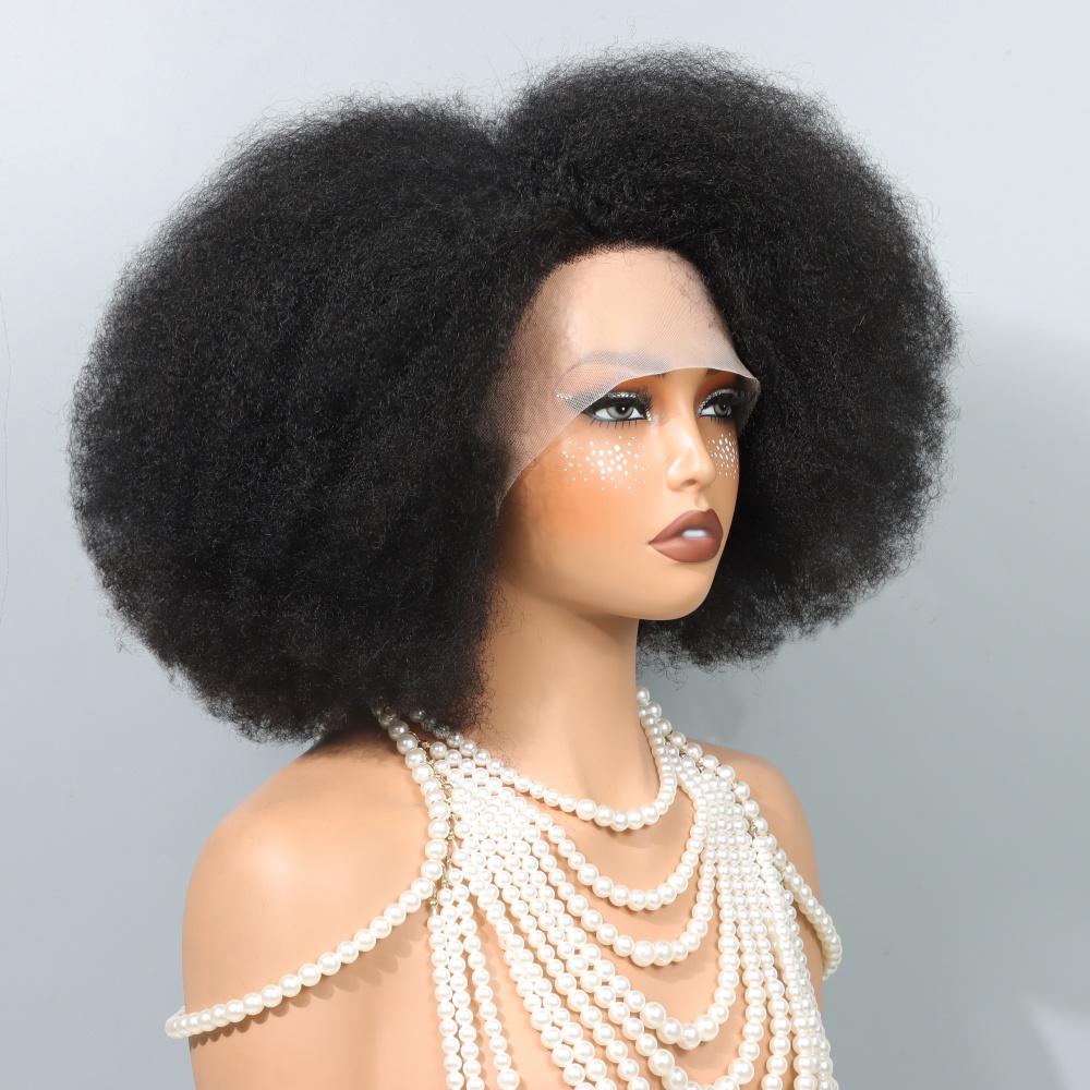 Glueless Wear And Go Human Hair Wig - 14-дюймовые афро-парики для чернокожих женщин, кудрявые,