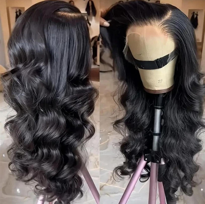 Hd Lace Frontal Wig Human Hair Pre Plucked - Парик из натуральных черных волос с