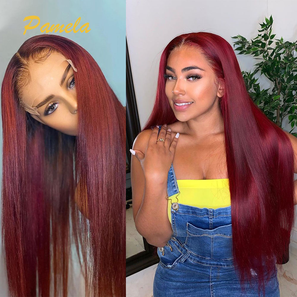 Супер двойной рисунок бордовог – обзор и цена Human Hair Wigs
