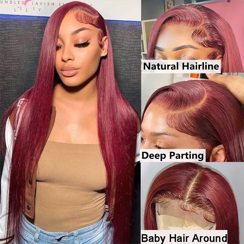 Бордовые парики из натуральных – обзор и цена Lace Front Wigs