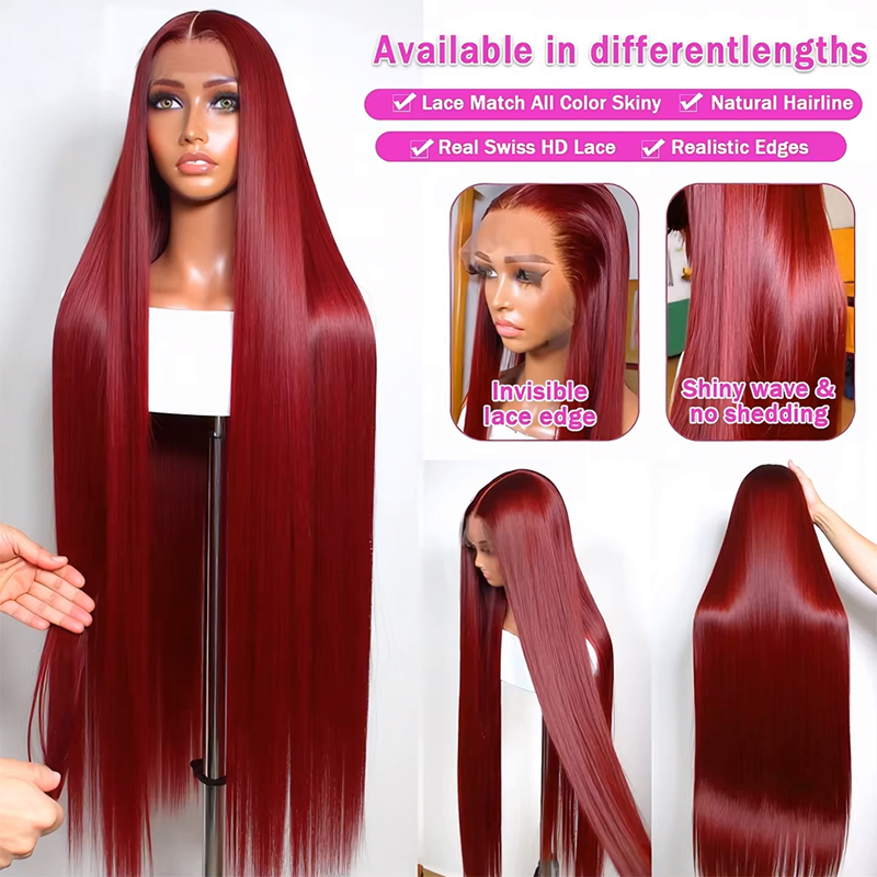 Бордовые парики из натуральных – обзор и цена Lace Front Wigs