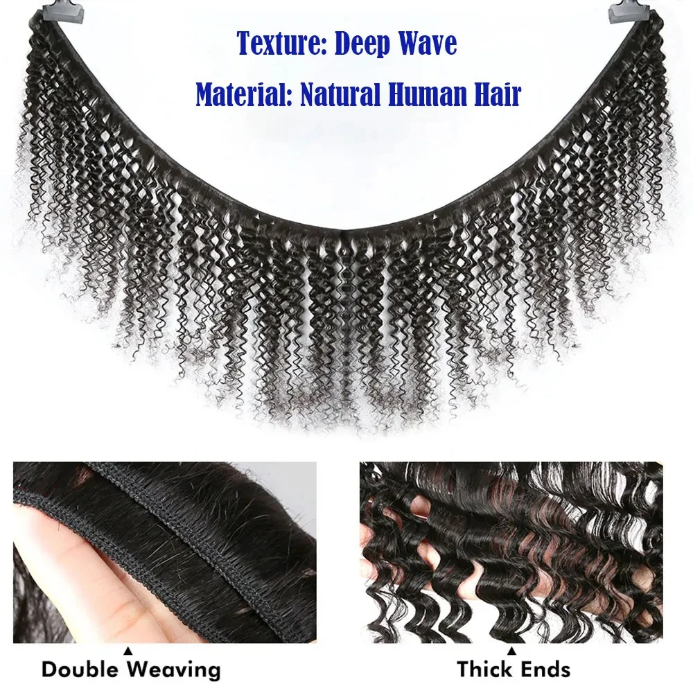 Бразильские натуральные волосы – обзор и цена Deep Wave 3 Bundles With Closure