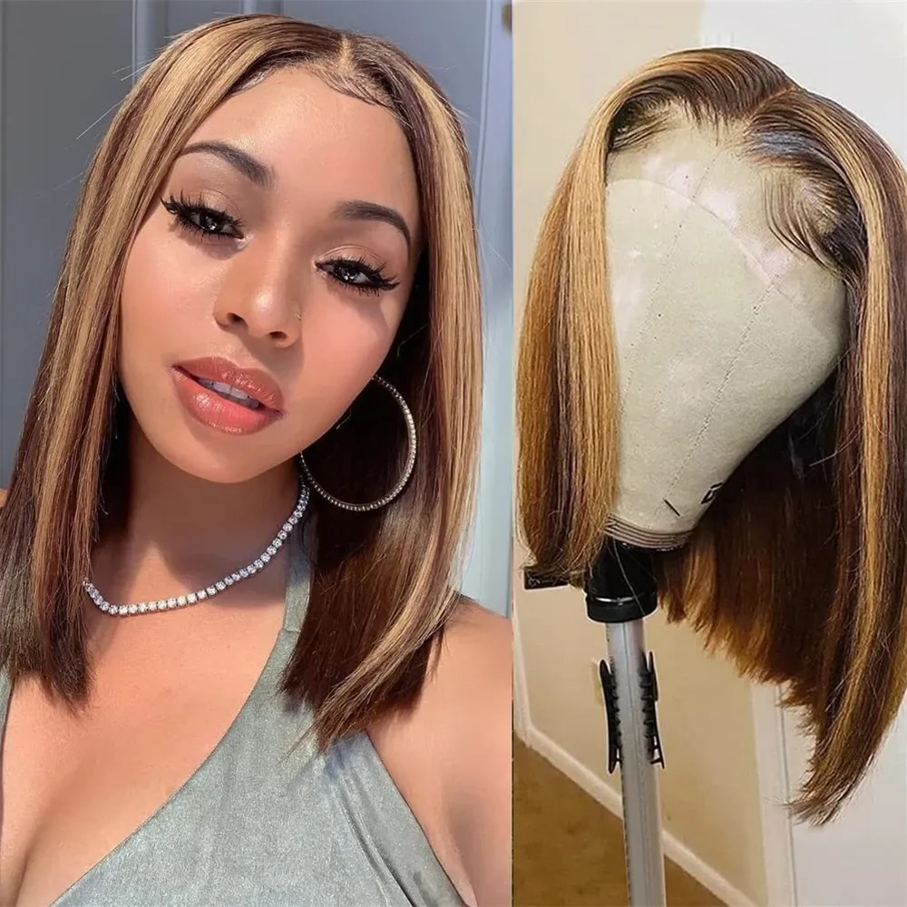 Парик с блондированными прядям – обзор и цена Pre Parted 13X4 Lace Front Bob Wig