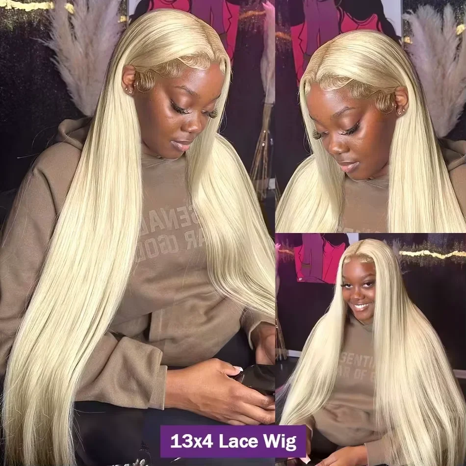 613, блонд, прямые парики с кр – обзор и цена Hd Lace Frontal Wig Human Hair Pre Plucked