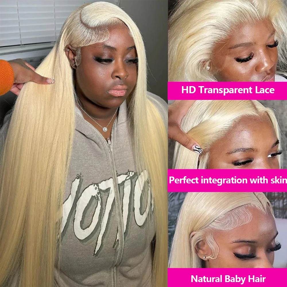613, блонд, прямые парики с кр – обзор и цена Hd Lace Frontal Wig Human Hair Pre Plucked