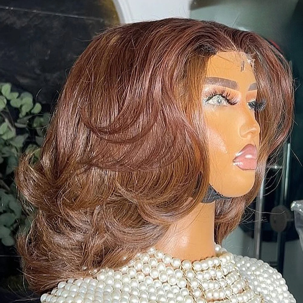 BOb Brown 13x4 HD синтетически – обзор и цена Pre Parted 13X4 Lace Front Bob Wig